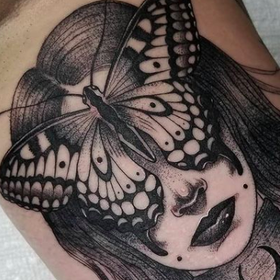 Butterfly Woman Tattoo Design Thumbnail